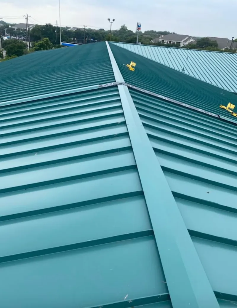 Green commercial metal roof ridge and valley for Metal Roof Repair in Owensboro